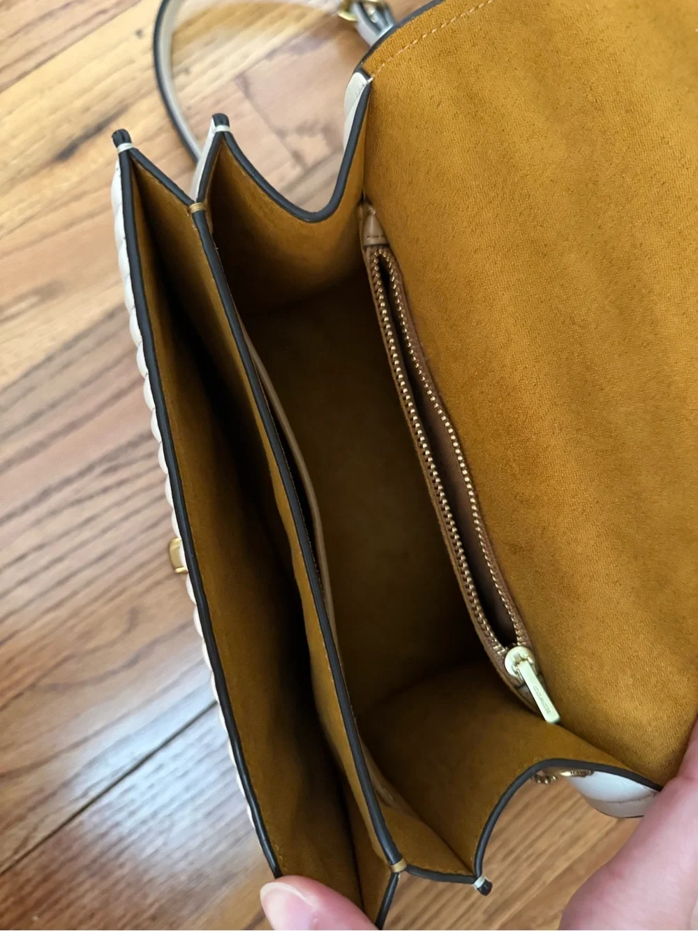 Coach Cream Quilted Top-Handle Shoulder Bag